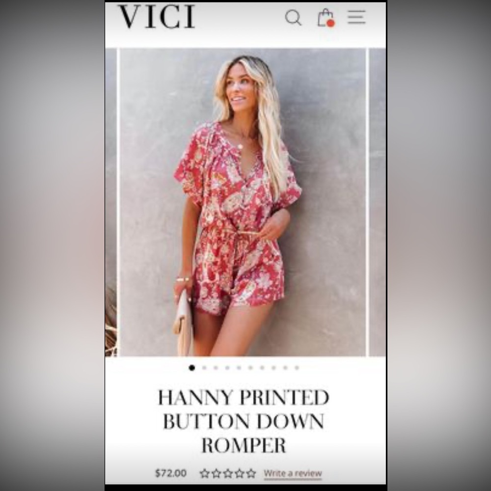 Sold out! Vici Hanny Button Down Romper
